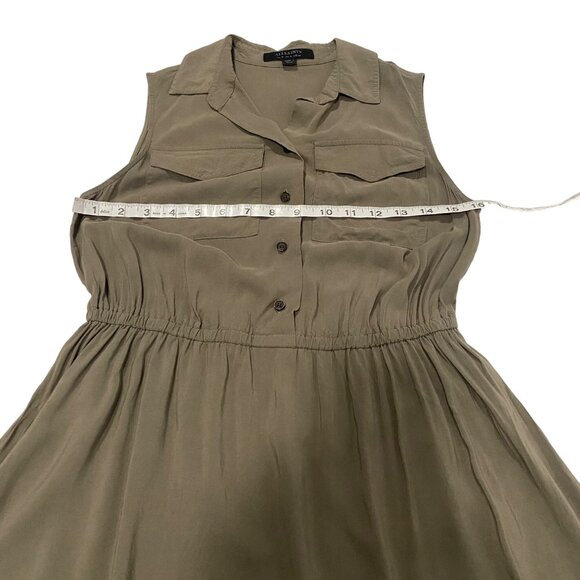 All Saints Women's Green Itaca Sleeveless Shirt Dress US Size‎ 4 - Picture 6 of 7